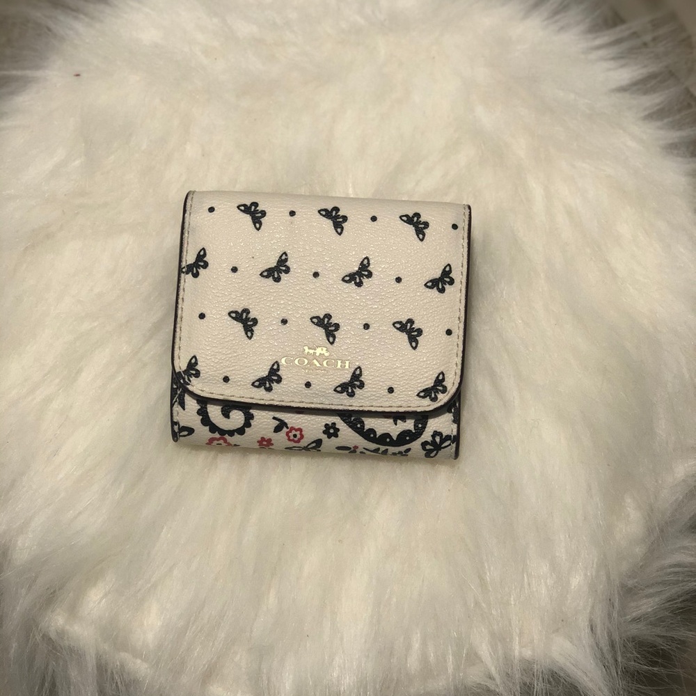 Coach Small leather Tri-fold flower wallet